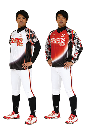 昇華プリント野球Vジャン（汗出し）